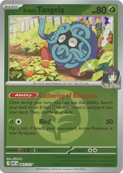 Erika's Tangela (Energy Symbol) - 007/217 - Common - Reverse Holo