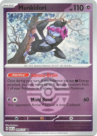Munkidori (Dusk Ball) - 099/217 - Rare - Reverse Holo