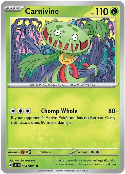 Carnivine - 004/086 - Common - Reverse Holo