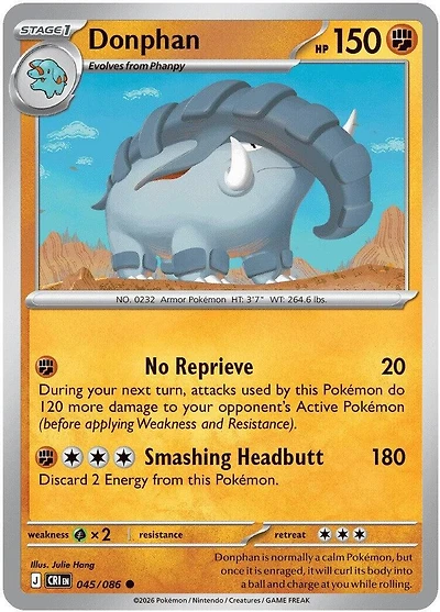 Donphan - 045/086 - Common - Reverse Holo