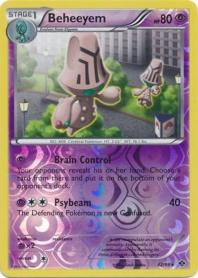 Beheeyem - 62/99 - Rare - Reverse Holo