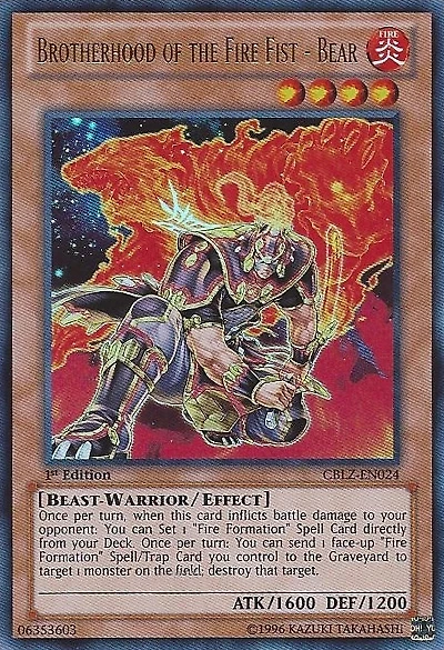 Brotherhood of the Fire Fist - Bear - CBLZ-EN024 - Ultra Rare - 1st Edition