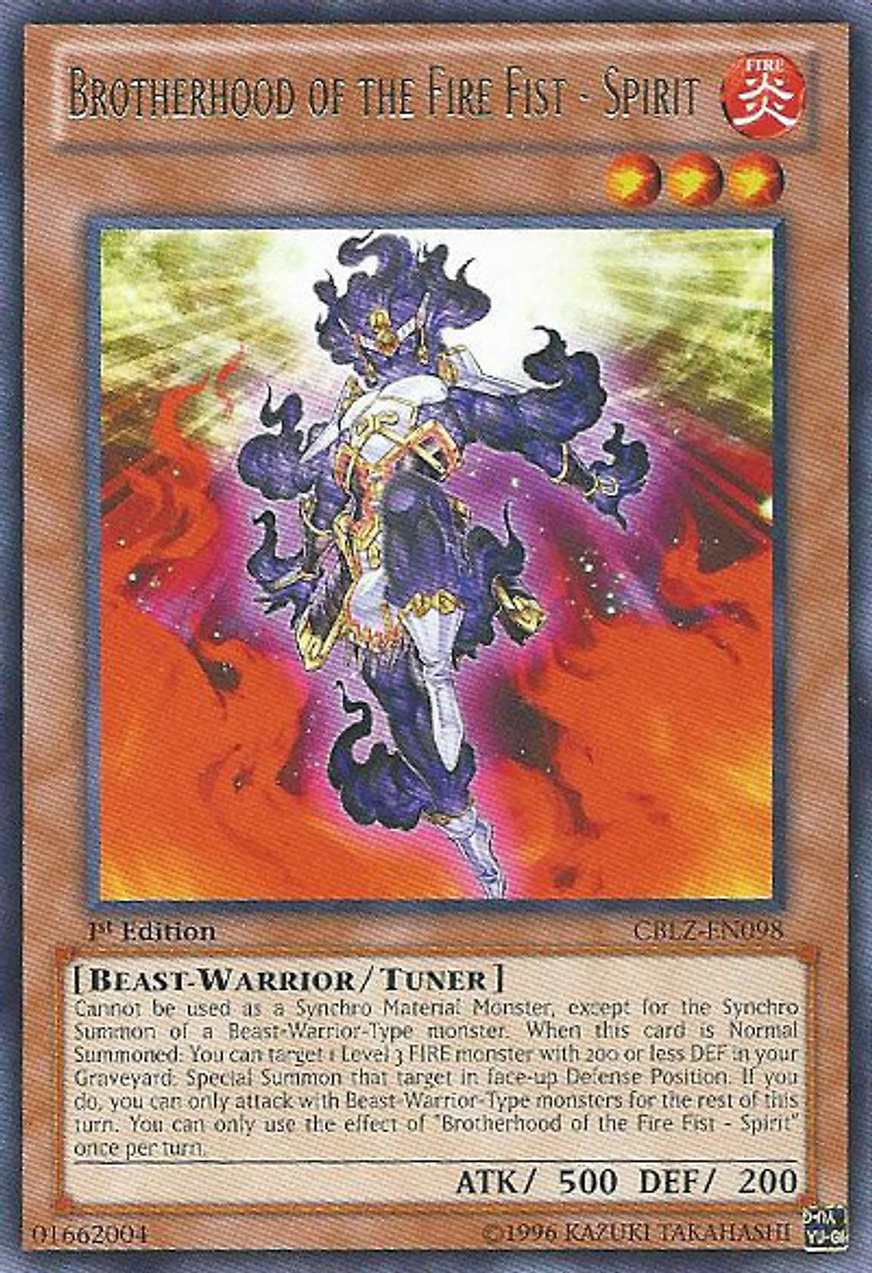 Brotherhood of the Fire Fist - Spirit CBLZ-EN098 Rare 1st Edition