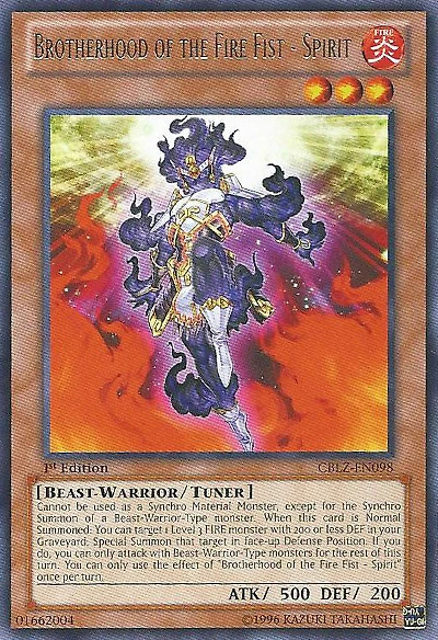 Brotherhood of the Fire Fist - Spirit CBLZ-EN098 Rare 1st Edition