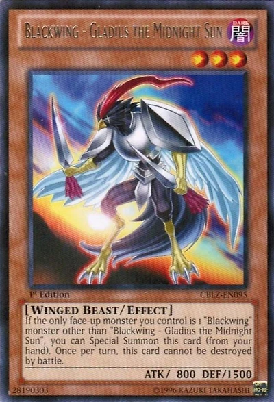 Blackwing - Gladius the Midnight Sun - CBLZ-EN095 - Rare - 1st Edition
