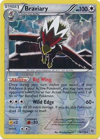 Braviary - 116/135 - Rare - Reverse Holo