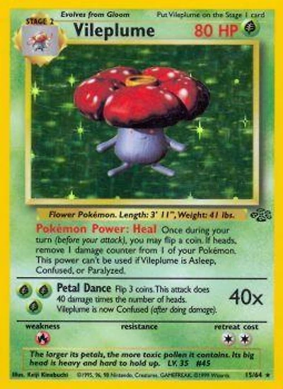 Vileplume - 15/64 - Holo Rare - Unlimited Edition