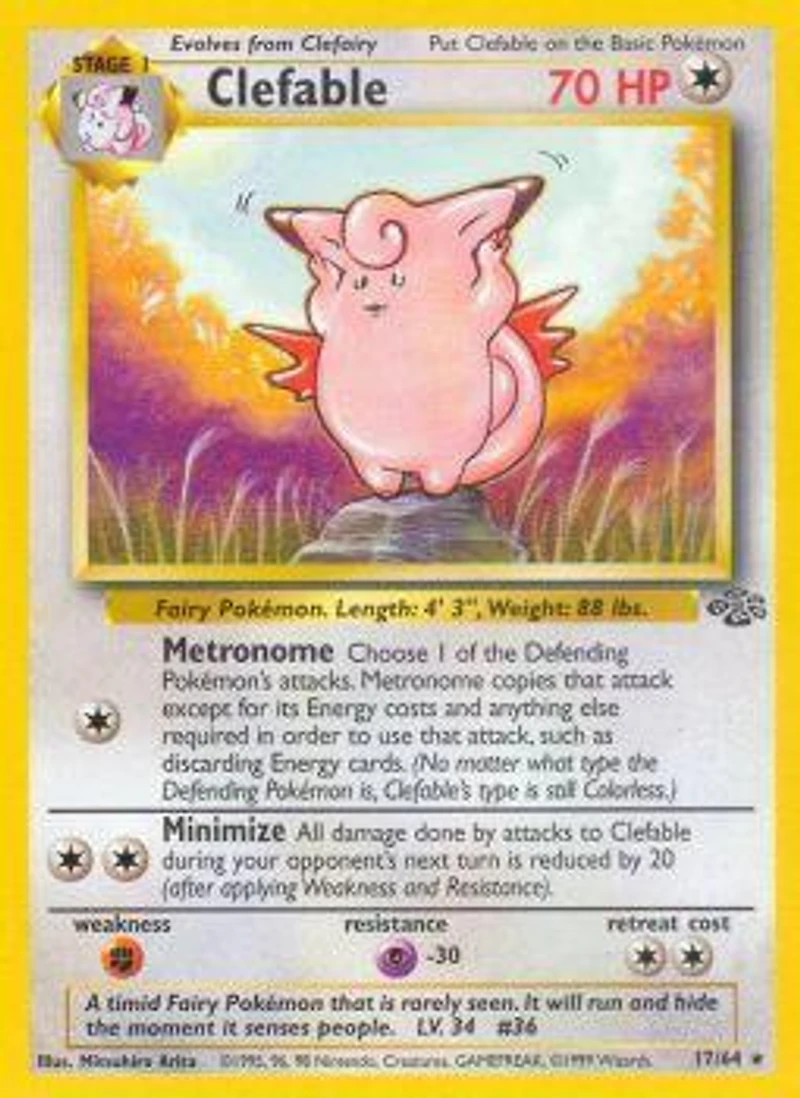 Clefable - 17/64 Rare Unlimited Edition