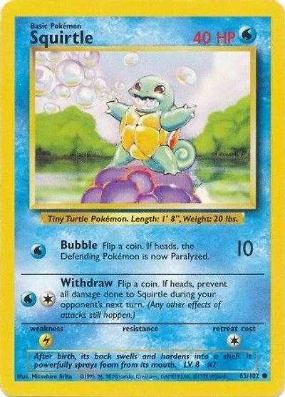 Squirtle - 63/102 Common Unlimited Edition