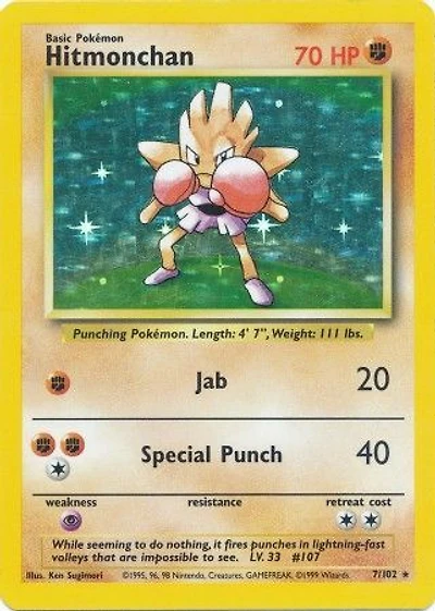 Hitmonchan - 7/102 Holo Rare Unlimited Edition
