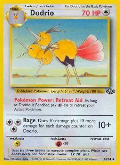 Dodrio - 34/64 Uncommon Unlimited Edition