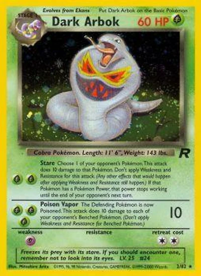Dark Arbok - 2/82 - Holo Rare - Unlimited Edition