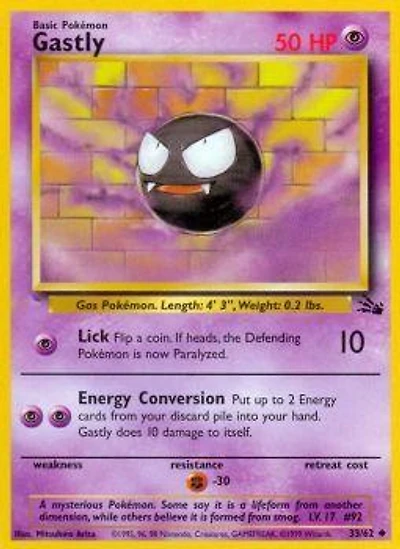Gastly - 33/62 Uncommon Unlimited Edition