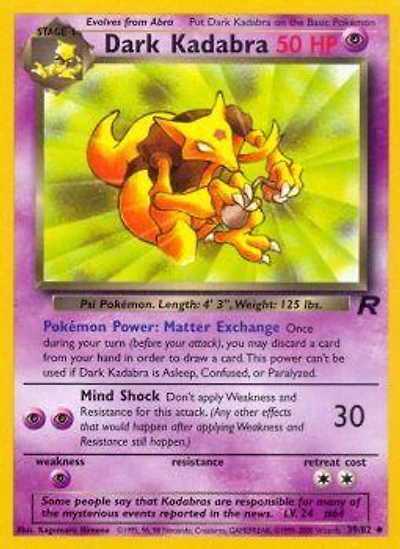 Dark Kadabra - 39/82 Uncommon Unlimited Edition