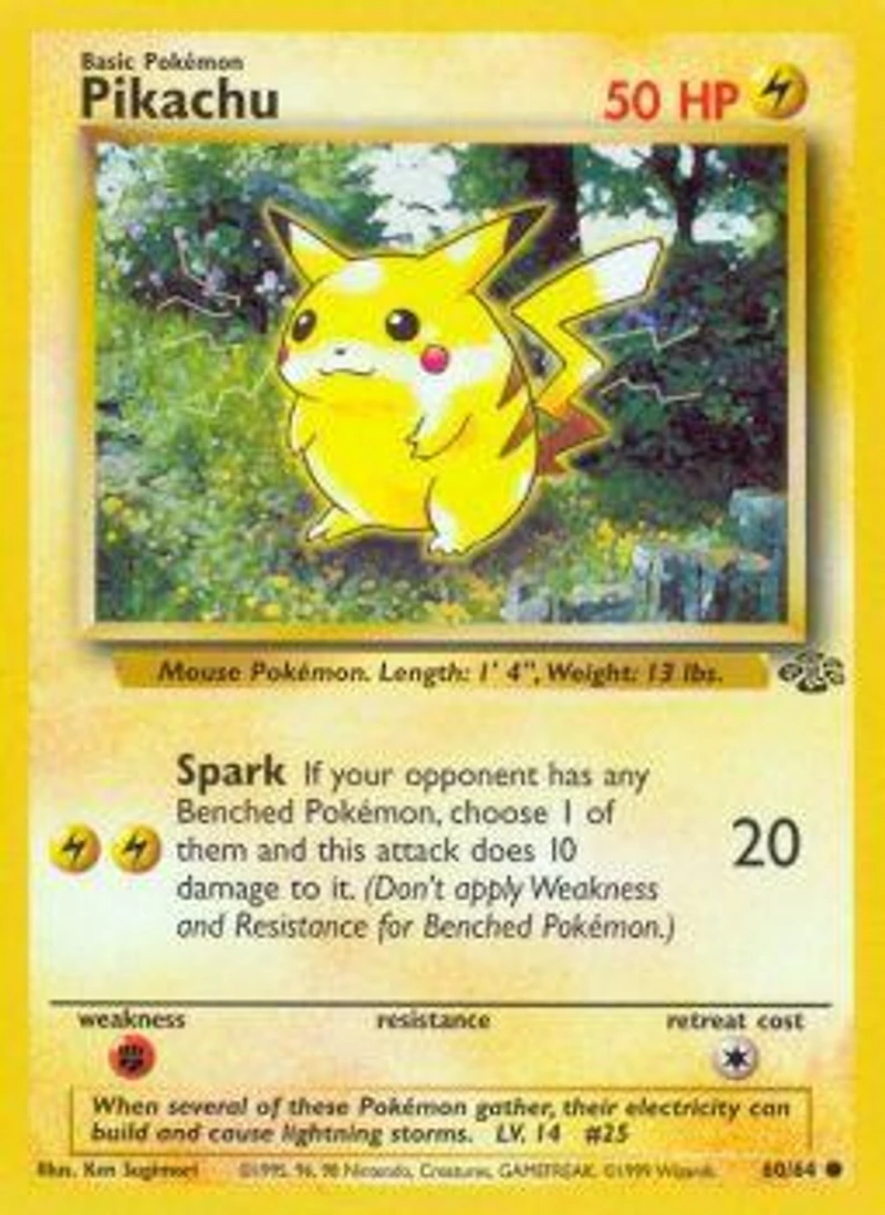 Pikachu - 60/64 Common Unlimited Edition