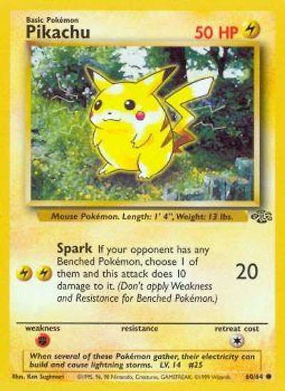 Pikachu - 60/64 Common Unlimited Edition