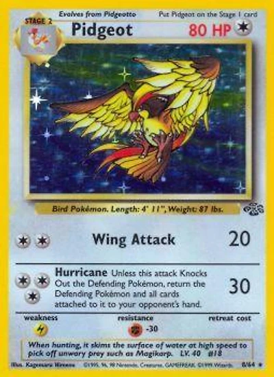 Pidgeot - 8/64 - Holo Rare - Unlimited Edition