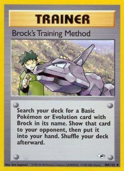 Brock's Training Method - 106/132 Uncommon Unlimited Edition