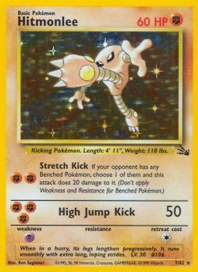 Hitmonlee - 7/62 - Holo Rare - Unlimited Edition
