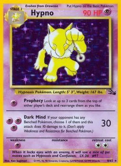 Hypno - 8/62 - Holo Rare - Unlimited Edition
