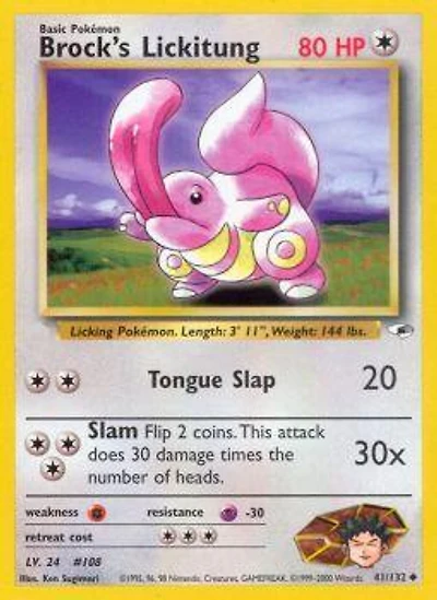 Brock's Lickitung - 41/132 Uncommon Unlimited Edition