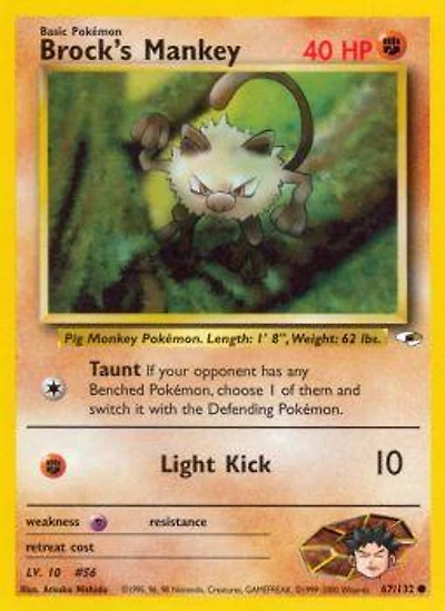 Brock's Mankey - 67/132 Common Unlimited Edition