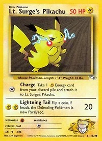 Lt. Surge's Pikachu - 81/132 Common Unlimited Edition
