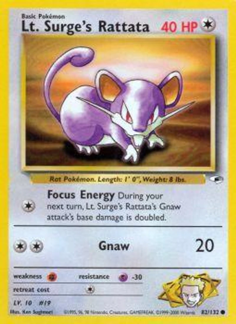 Lt. Surge's Rattata - 82/132 Common Unlimited Edition