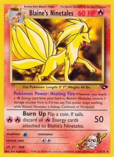 Blaine's Ninetales - 21/132 - Rare - Unlimited Edition