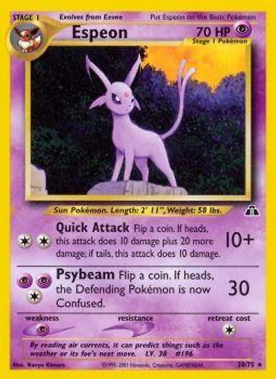 Espeon - 20/75 - Rare - Unlimited Edition