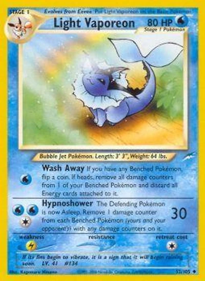 Light Vaporeon - 52/105 - Uncommon - Unlimited Edition