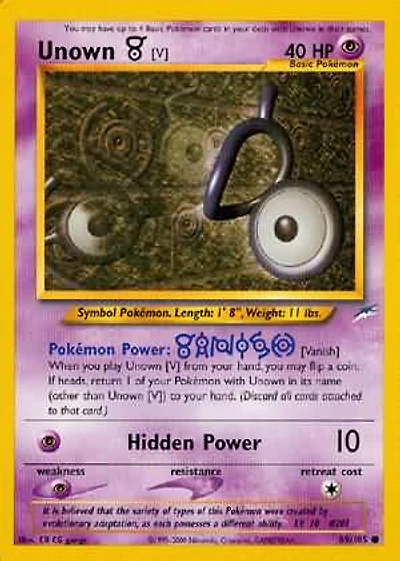 Unown [V] - 89/105 - Common - Unlimited Edition