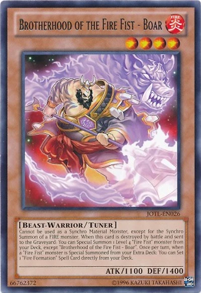 Brotherhood of the Fire Fist - Boar - JOTL-EN026 - Rare - Unlimited Edition