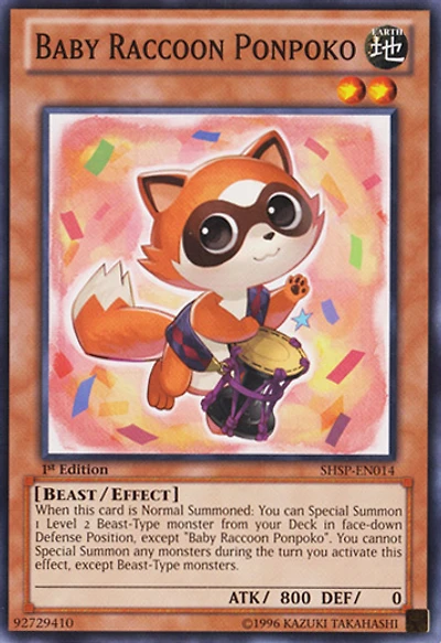 Baby Raccoon Ponpoko - SHSP-EN014 - Common - Unlimited Edition