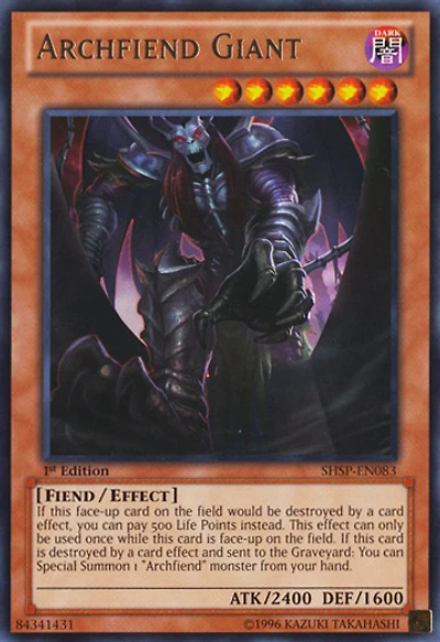 Archfiend Giant - SHSP-EN083 Rare Unlimited Edition