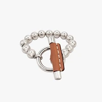 Pulsera Cadena Bolas Cuero