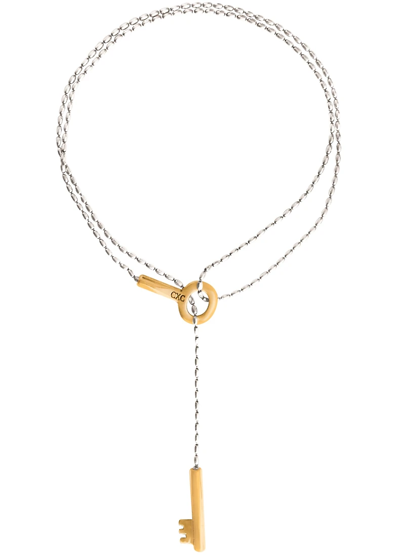 Collar Sliding Llave Doble Tono