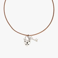 Collar Corazón Candado Cuero