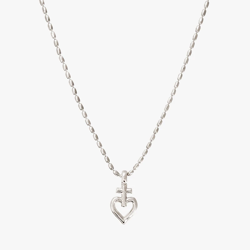 Collar Corazón Cruz Mini