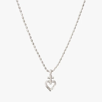 Collar Corazón Cruz Mini