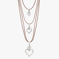 Collar Corazón Cruz Cuero