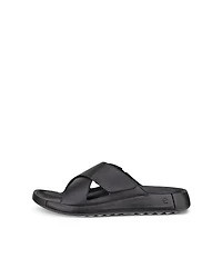 Men's ECCO® Cozmo Leather Cross Strap Sandal
