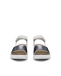 Women's ECCO® Flowt Leather Cork Heeled Wedge Sandal