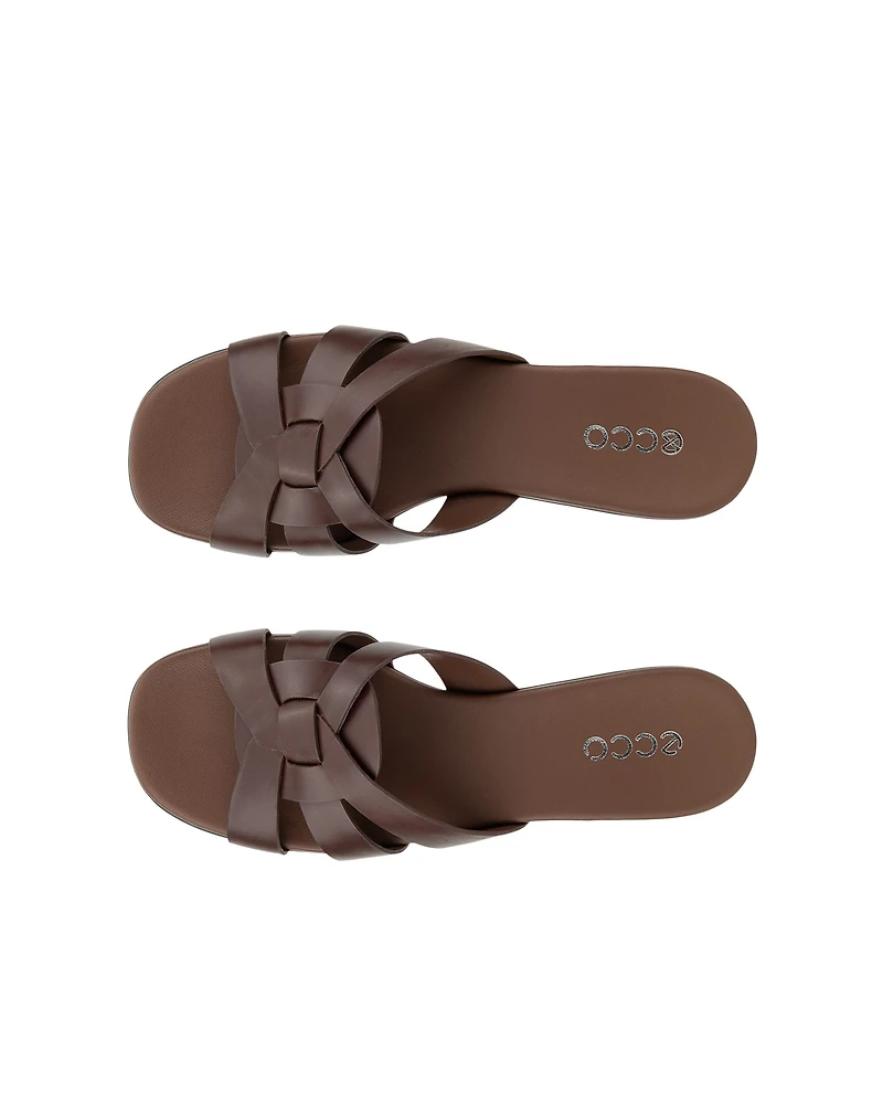 Women's ECCO® Sculpted Alba 25 Leather Cross-Strap Slide