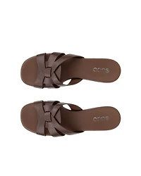 Women's ECCO® Sculpted Alba 25 Leather Cross-Strap Slide