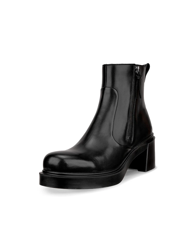 Women's ECCO® Metropole Seoul 45 Leather Heeled Mid-Cut Boot