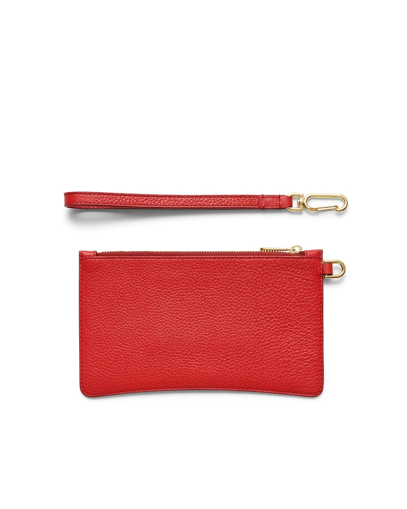 ECCO® Wristlet Pebbled Leather Pouch Bag