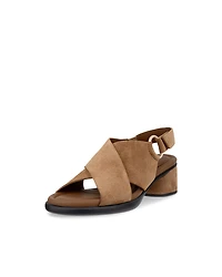 Women's ECCO® Metropole Seoul Suede Heeled Slingback Sandal