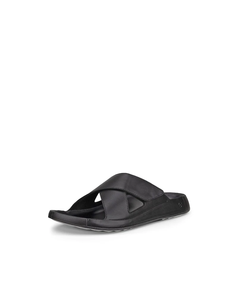 Men's ECCO® Cozmo Leather Cross Strap Sandal