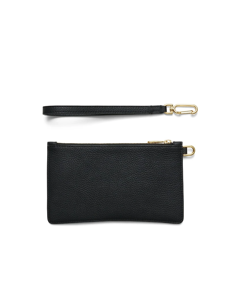 Women's ECCO® Wristlet Soft Pebbled Leather Pouch Bag